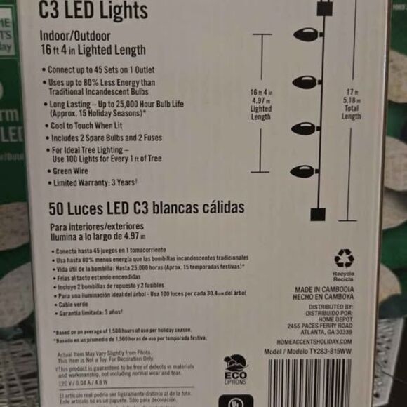 50 C3 warm white Christmas lights - Picture 4 of 4